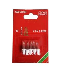 5 Ampoules De Rechange Enfichable Pour Guirlande Electrique, 2,5V - 0,25 W
