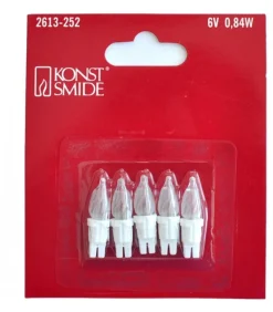 5 Ampoules De Rechange Givrees 6 V, 0,84W Pour Guirlande De Noël