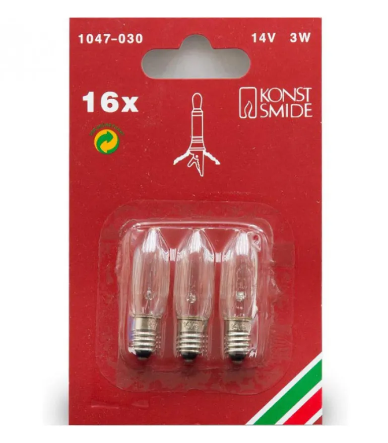 3 Ampoules De Rechange 14V, 3W Pour Chandelier De Noël 16 Lampes