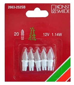 5 Ampoules Givrees Pour Guirlande 12 V, 1,14W, 20 Lampes