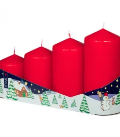 4 Grosses Bougies De L'Avent 50 Mm, Hauteur 65/80/95/110