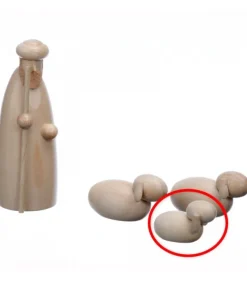 Agneau En Bois Pour Crèche De Noël, 1,5 Cm