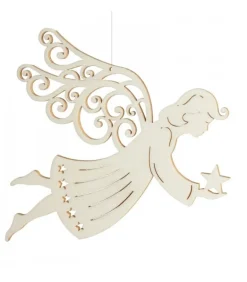 Ange De Noël A Suspendre En Feuille D'Erable, 14 Cm