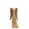 Ange De Noël En Bois Avec Ailes Metal, 9 Cm
