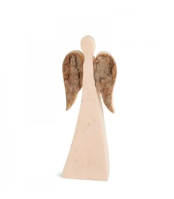 Ange De Noël En Bois, Double Face 18 Cm