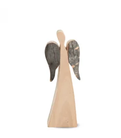 Ange De Noël En Bois, Double Face 12 Cm