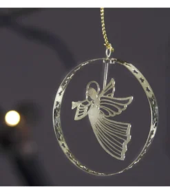 Ange De Noël Volant, Déco Sapin Metal Dore Ronde