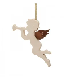 Ange Pour Sapin En Bois D'Erable Avec Trompette