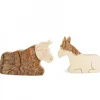 Animaux En Bois Pour Crèche De Noël, L'Ane Et Boeuf, 6 Cm