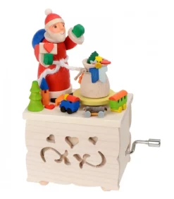 Boite A Musique Enfant A Manivelle, Père Noël Et Jouets