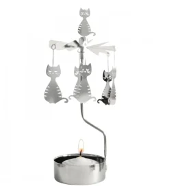 Bougeoir Carrousel Chatons Assis