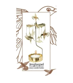 Bougeoir Carrousel Colibri En Metal Dore