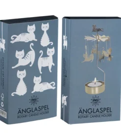 Bougeoir Carrousel Famille Chats Dores