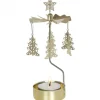 Bougeoir Carrousel Sapins De Noël Dores