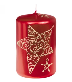 Bougie Décorative De Noël Avec Etoile, 9 Cm