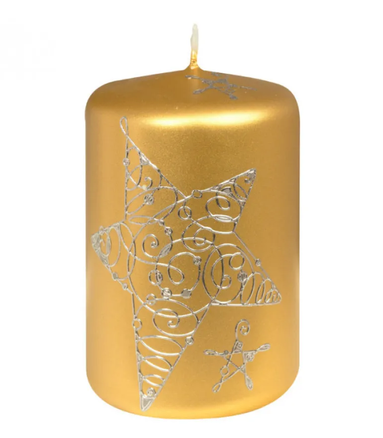 Bougie Décorative De Noël Avec Etoile, 9 Cm