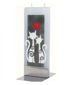 Bougie Décorative Motif Chats Et Coeur
