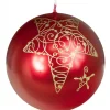 Bougie De Noël Boule Avec Etoile, 8 Cm
