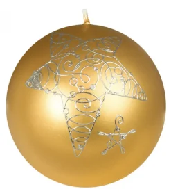 Bougie De Noël Boule Avec Etoile, 8 Cm