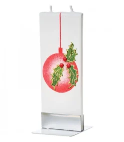 Bougie De Noël Boule Et Houx