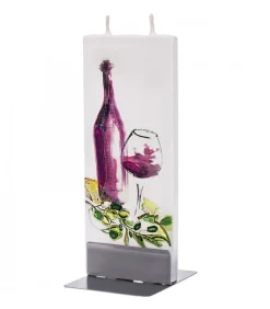 Bougie Design Bouteille Vin Rouge Et Verre