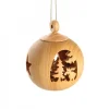 Boule De Noël En Bois, Motif Elan, 6 Cm