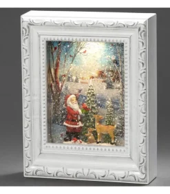 Cadre Photo Lumineux Père Noël Avec Animaux