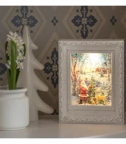 Cadre Photo Lumineux Père Noël Avec Animaux