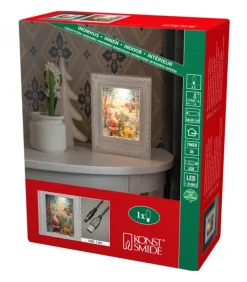 Cadre Photo Lumineux Père Noël Avec Animaux