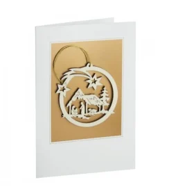 Carte De Voeux Avec Motif Crèche De Noël