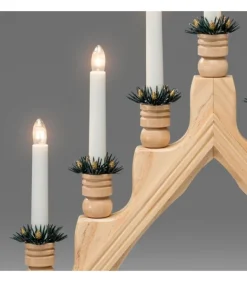 Chandelier 7 Branches Electrique En Bois Naturel