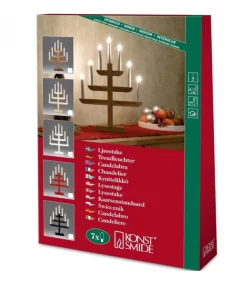 Chandelier 7 Branches En Bois De Chene Huile, 46 Cm