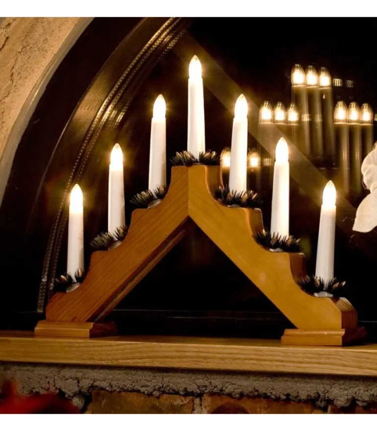 Chandelier De Noël 7 Branches Bois De Chene