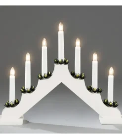 Chandelier De Noël Blanc, 7 Branches