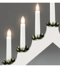 Chandelier De Noël Blanc, 7 Branches