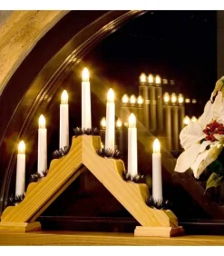 Chandelier De Noël En Bois Naturel