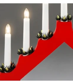 Chandelier De Noël Rouge À 7 Branches