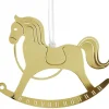Cheval A Bascule Design En Metal Dore A Suspendre