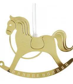 Cheval A Bascule Design En Metal Dore A Suspendre