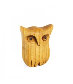 Chouette En Bois Poli, 3,5 Cm