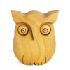 Chouette En Bois Poli, 6,5 Cm