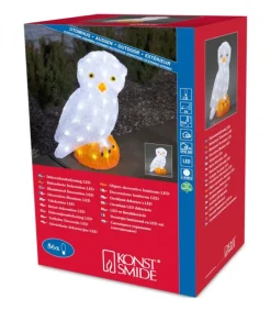 Chouette Lumineuse Led Acrylique, 36 Cm