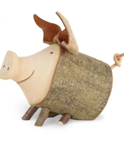 Cochon En Bois Assis, 7 Cm