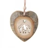 Coeur En Bois A Suspendre Motif Cisele Crèche, 7 Cm