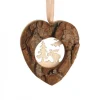 Coeur En Bois A Suspendre Motif Cisele Elan, 6 Cm