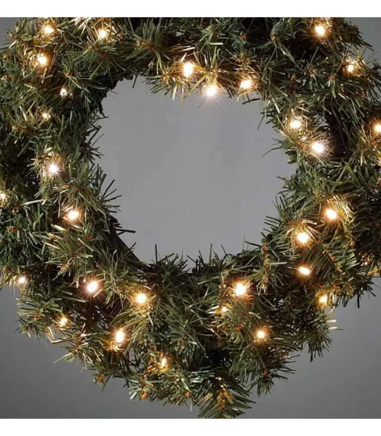 Couronne De Noël Lumineuse Sapin, 45 Cm