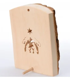 Crèche A Poser En Ecorce De Bois, 11 Cm