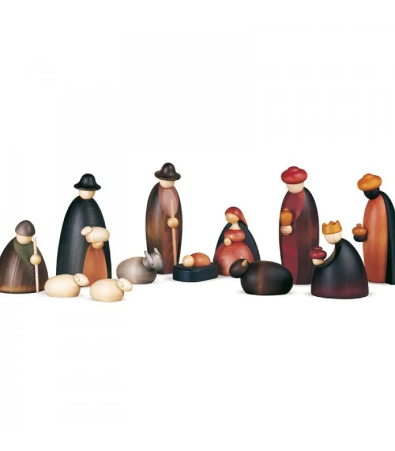 Crèche De Noël Complete Avec 12 Personnages 17 Cm