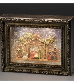 Crèche De Noël Lumineuse, Effet Neige