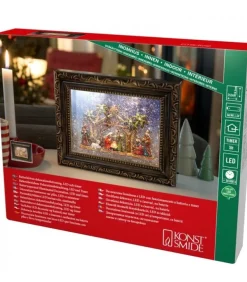 Crèche De Noël Lumineuse, Effet Neige